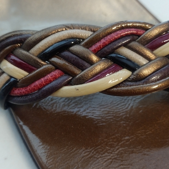 Brighton Fiji Women's Double Cable Strap Slip-On Casual Heel Sandals Sz 8.5 - Picture 14 of 16